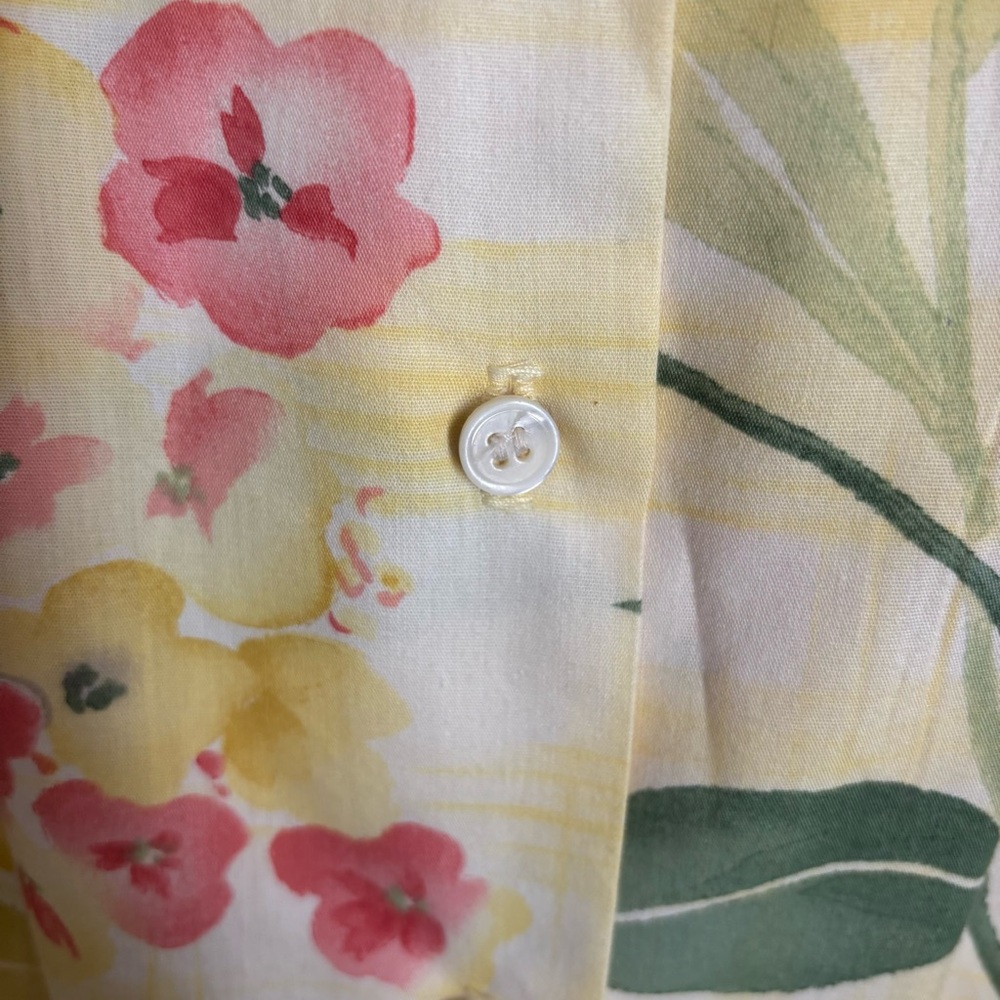 VTG J. Mac Butter Yellow Sleeveless Button up Floral Maxi Shirt Dress Size 10 - Picture 6 of 10